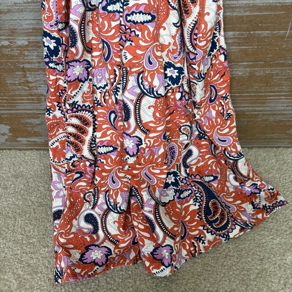 Mille NWT Marilyn Midi Dress Tangier Floral Boho Preppy Cotton Flax Womens M - Picture 6 of 7